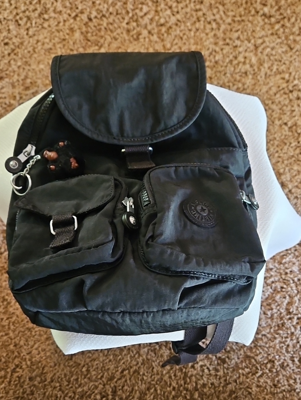 Kipling Black Nylon Mini Backpack